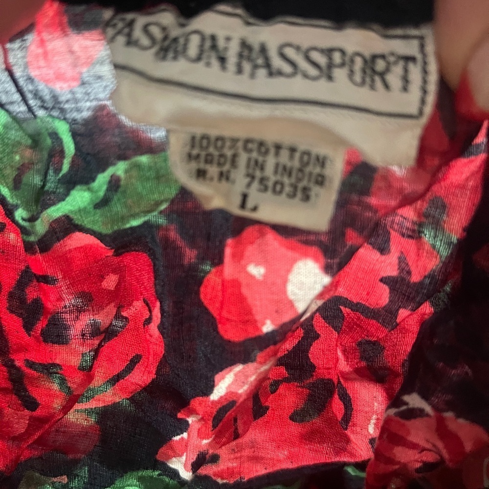 Fashion Passport Vintage Y2K Rose Floral Off Shoulder Crop Top Large - Picture 4 of 5